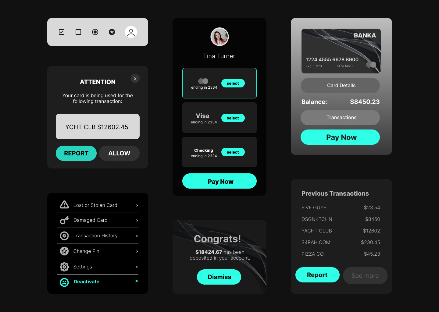 Fintech startup dashboard